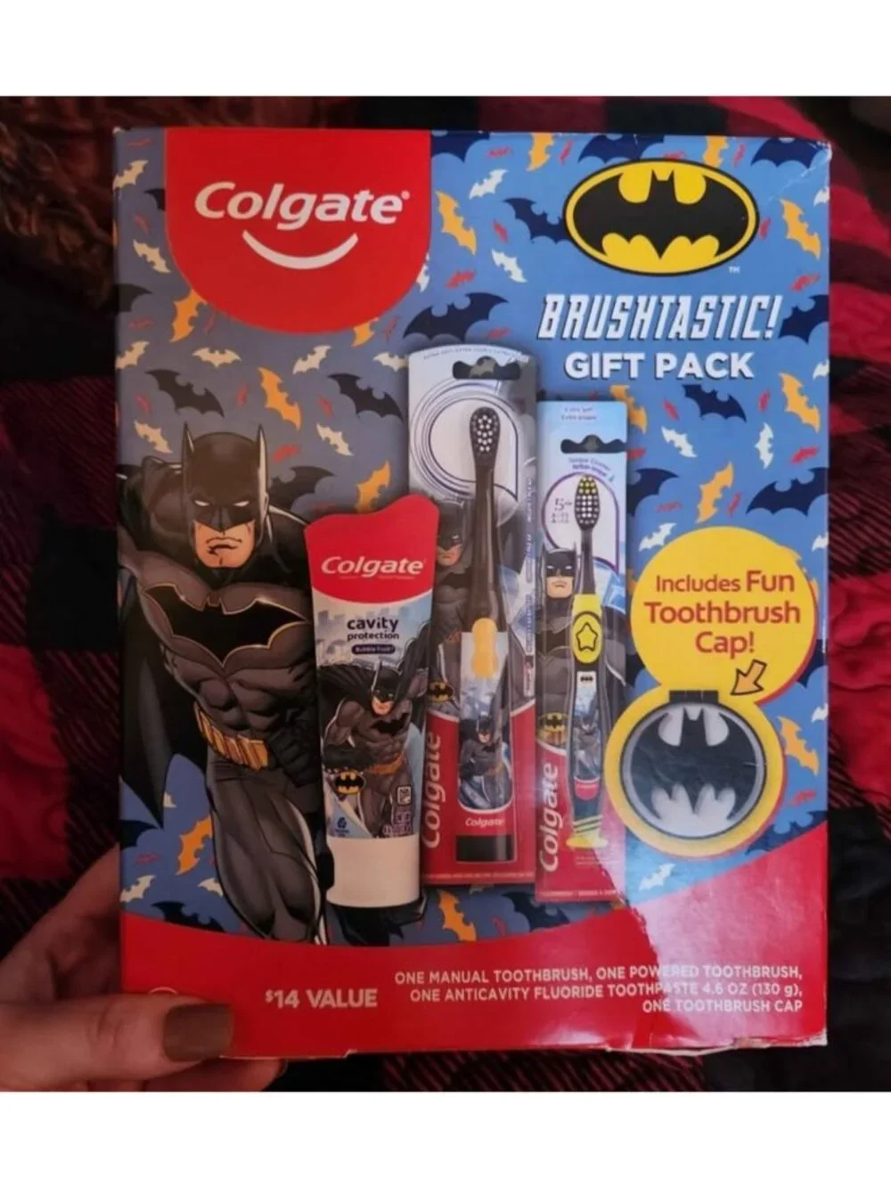 Colgate Batman Toothbrush & Toothpaste Gift Set NWT